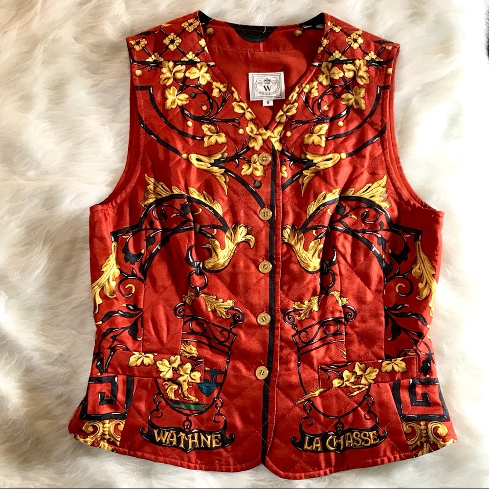 Wathne equestrian silk quilted vest